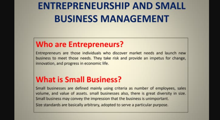 entrepreneurship and small business management