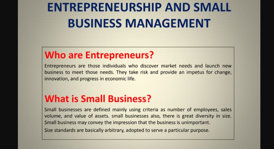 entrepreneurship and small business management